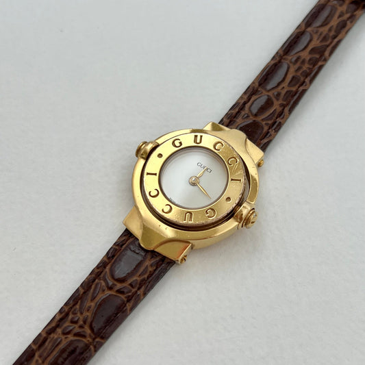 Gucci Reversible Case Women's Watch in Gold Tone