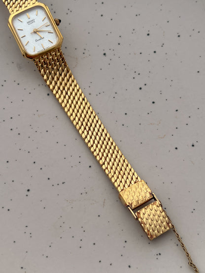 Seiko Exceline Rectangular Gold Toned Woman's Watch