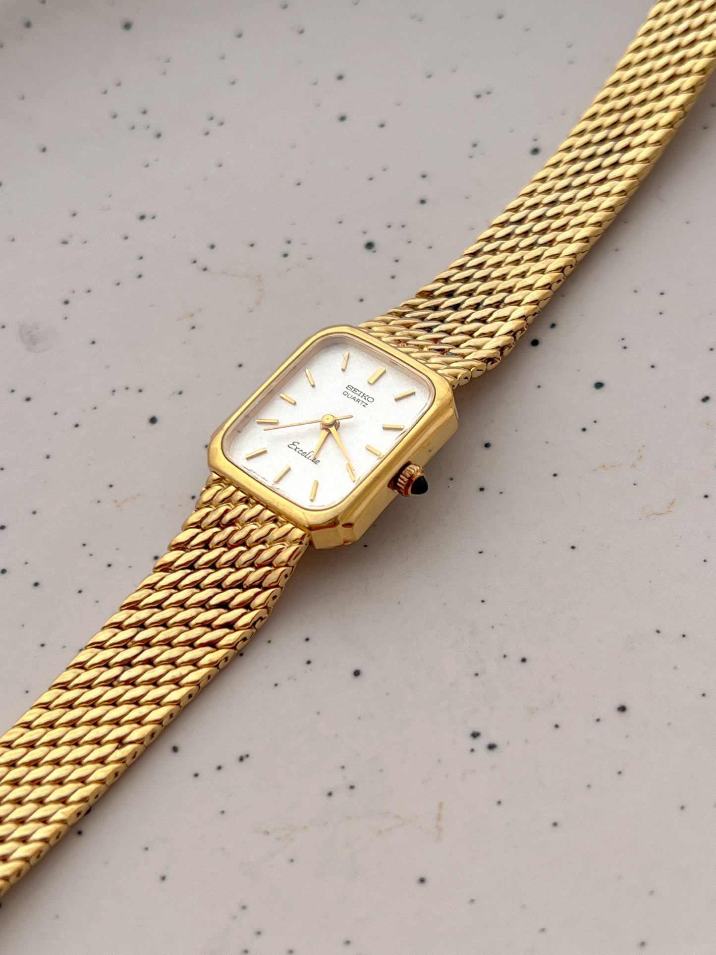 Seiko Exceline Rectangular Gold Toned Woman's Watch