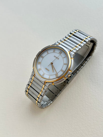 Seiko Dolce Two Tone Roman Dial Unisex Watch Mother of Pearl Dial