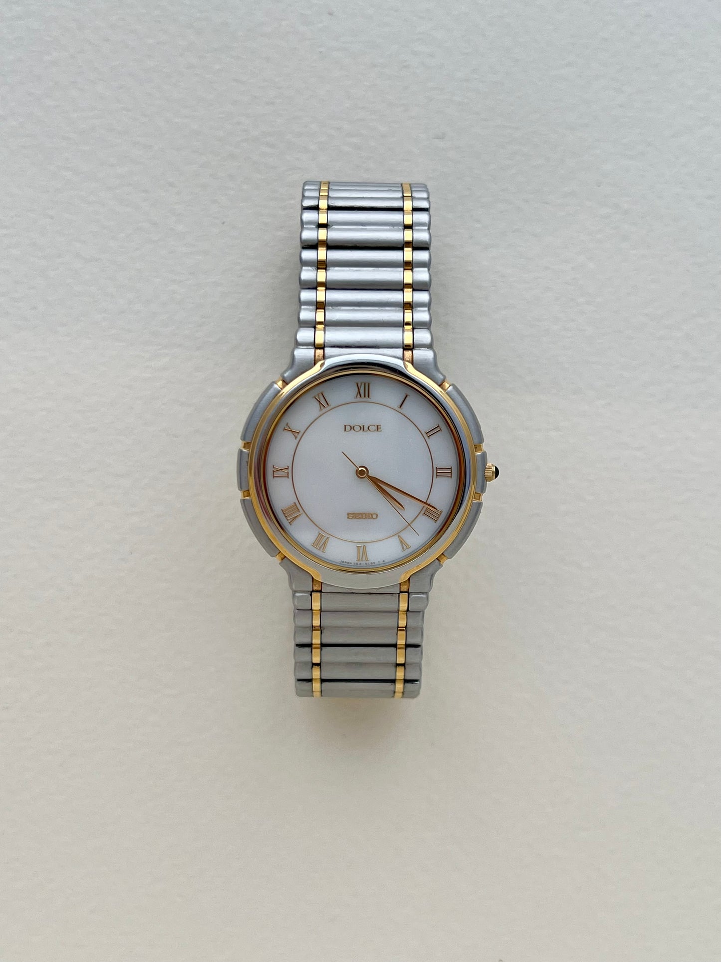 Seiko Dolce Two Tone Roman Dial Unisex Watch Mother of Pearl Dial