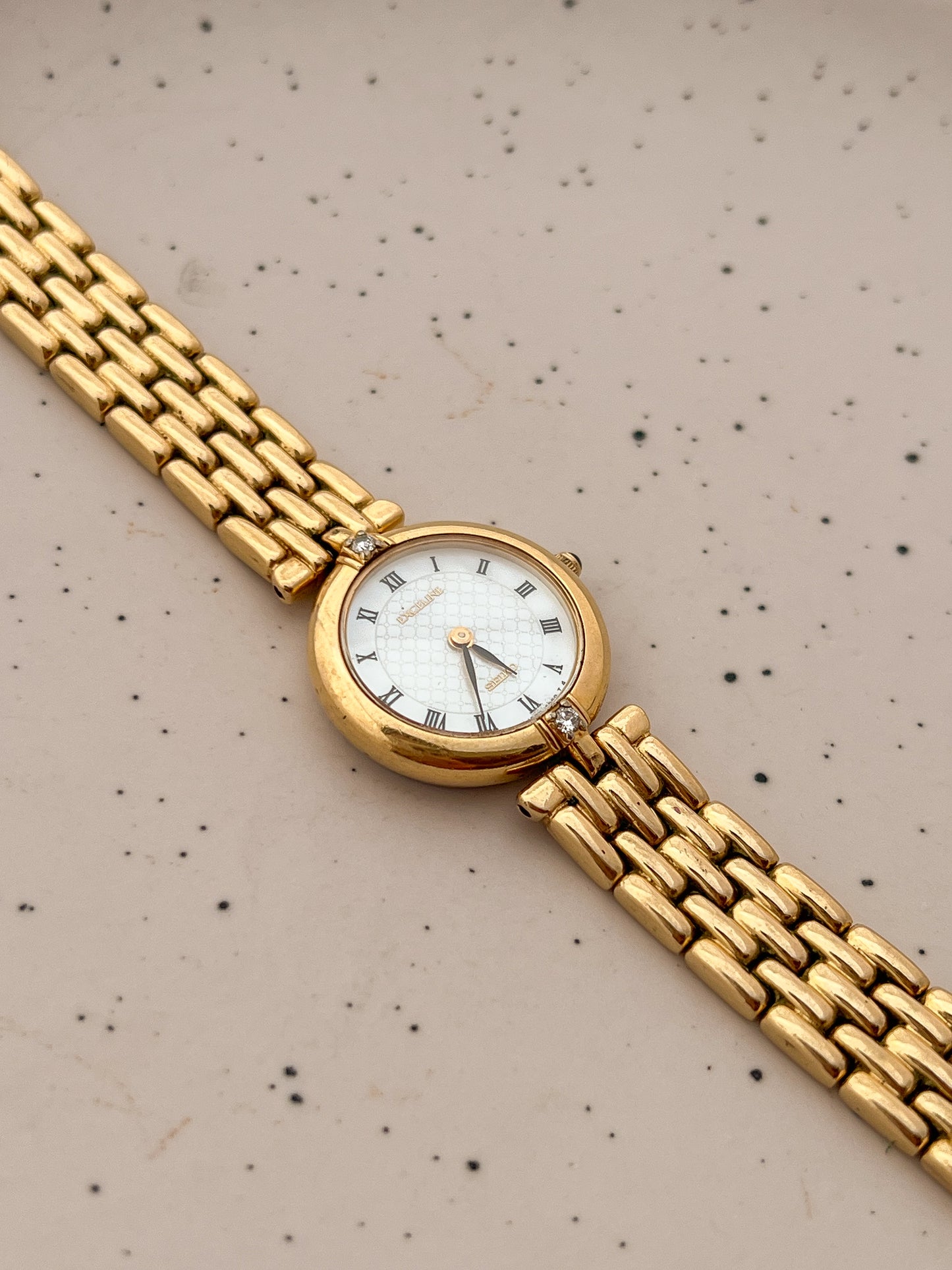 Seiko Exceline Gold-Tone Bracelet Woman's Watch with Diamond Accents