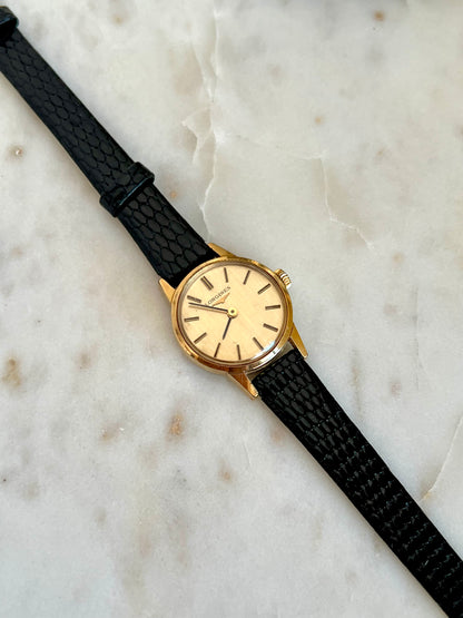 Longines Gold Tone Round Women's Watch with Golden Dial