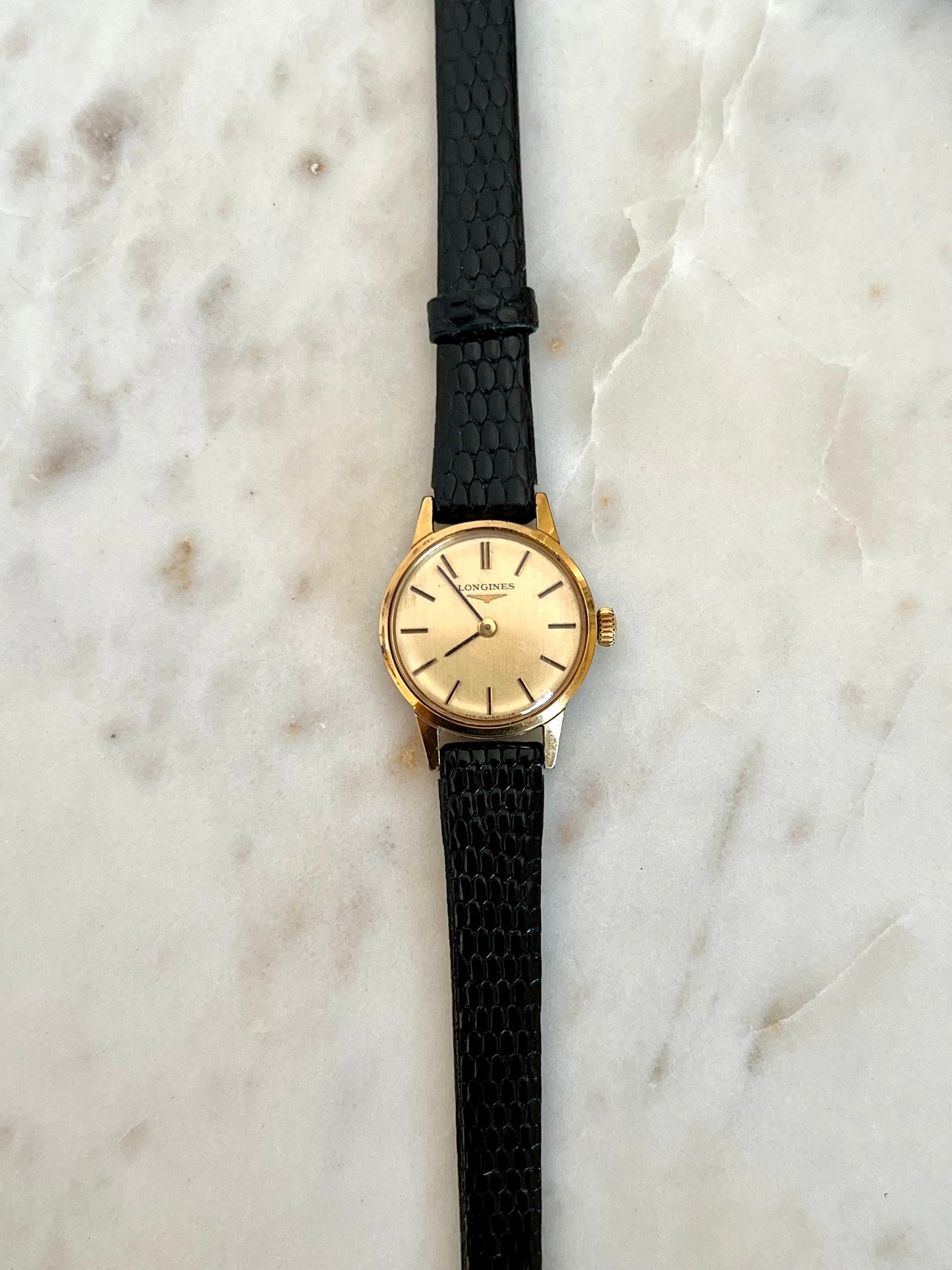 Longines Gold Tone Round Women's Watch with Golden Dial