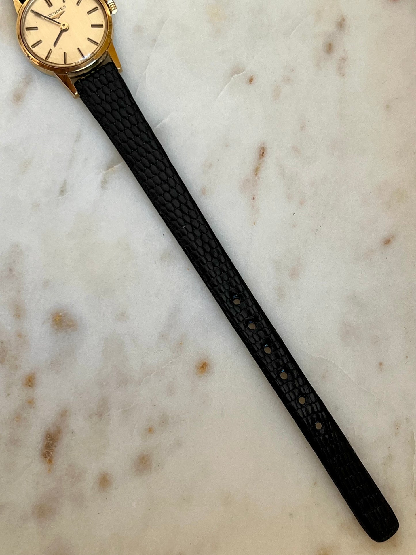 Longines Gold Tone Round Women's Watch with Golden Dial