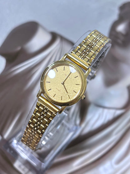 Seiko Exceline Frosted Gold Dial Jewellery Watch