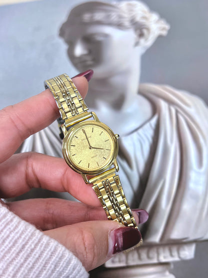 Seiko Exceline Frosted Gold Dial Jewellery Watch