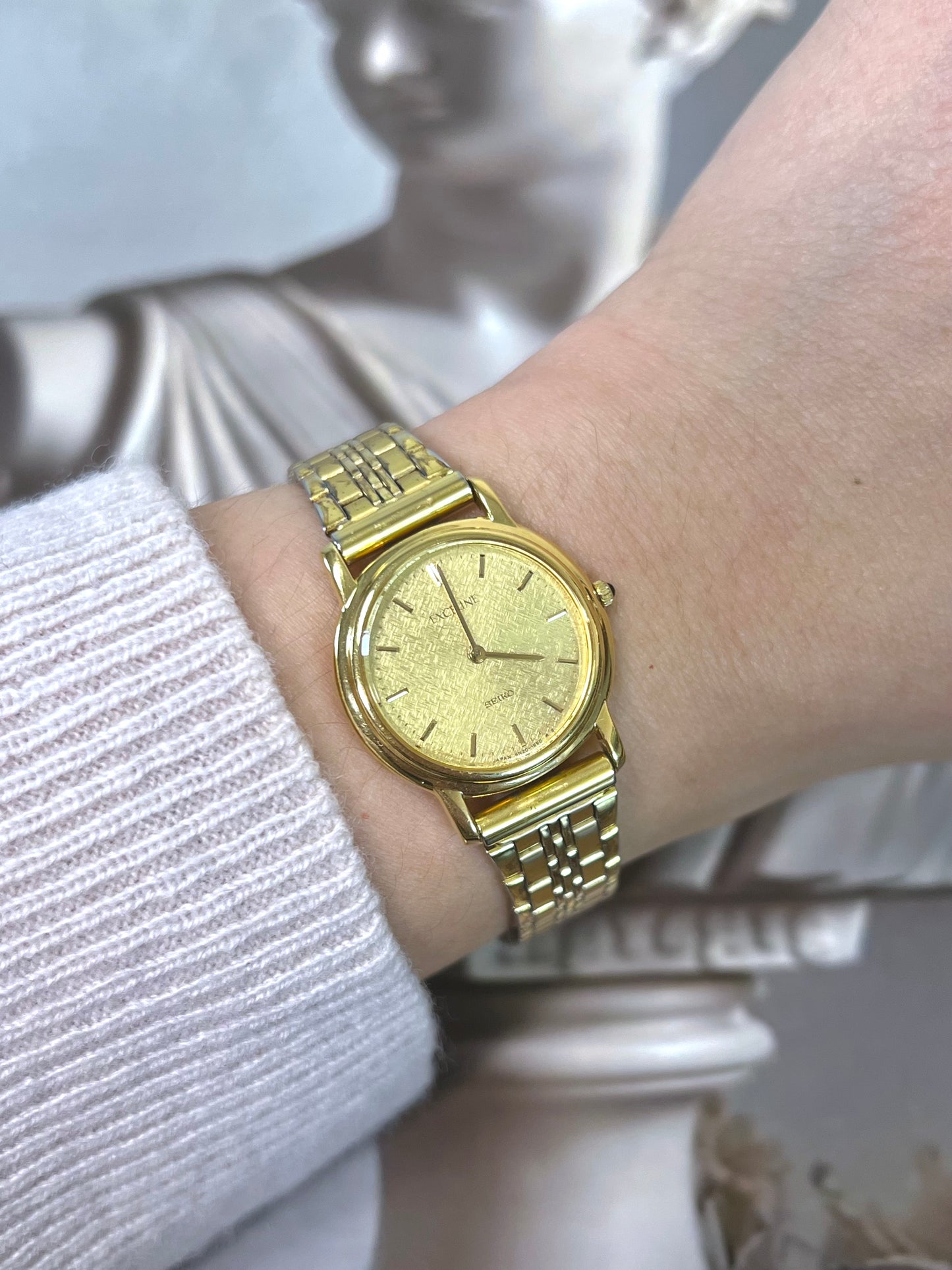 Seiko Exceline Frosted Gold Dial Jewellery Watch