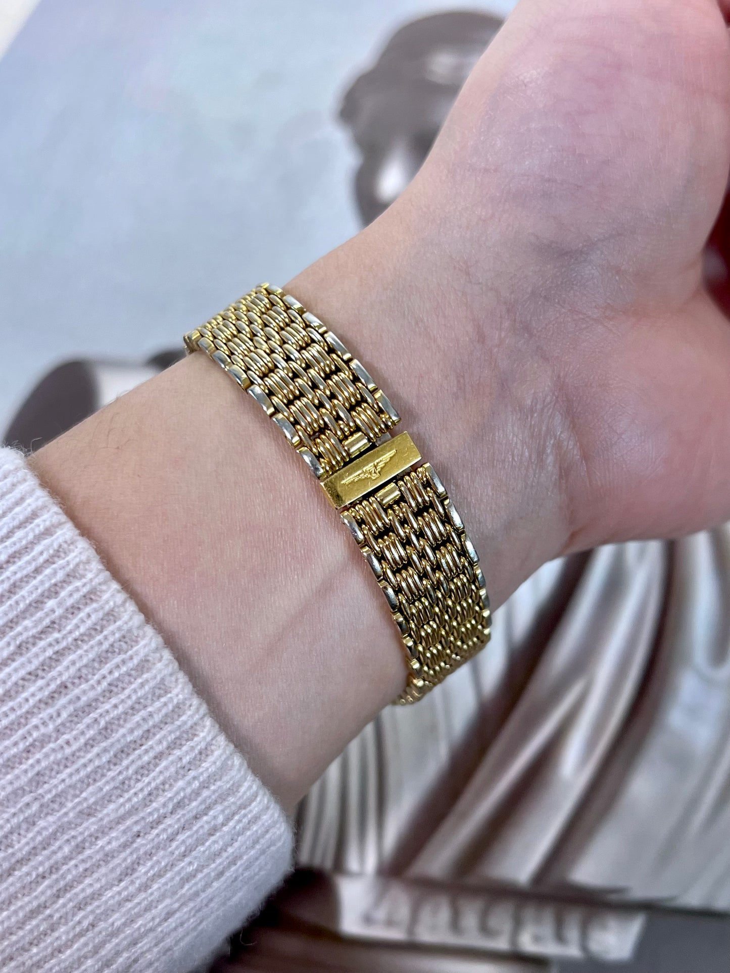 Longines Dimple Bezel Gold Weave Women’s Watch