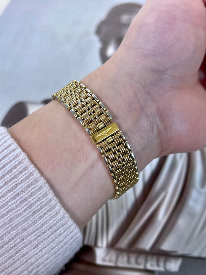 Longines Dimple Bezel Gold Weave Women’s Watch
