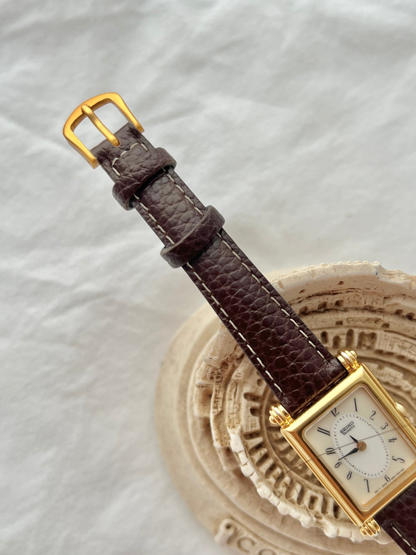 Seiko Gold Rectangular Roman Dial Women’s Watch