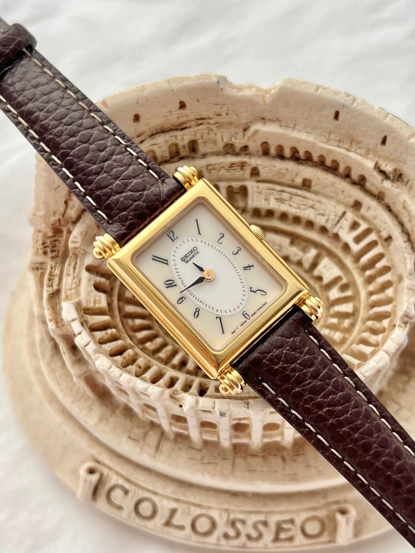 Seiko Gold Rectangular Roman Dial Women’s Watch