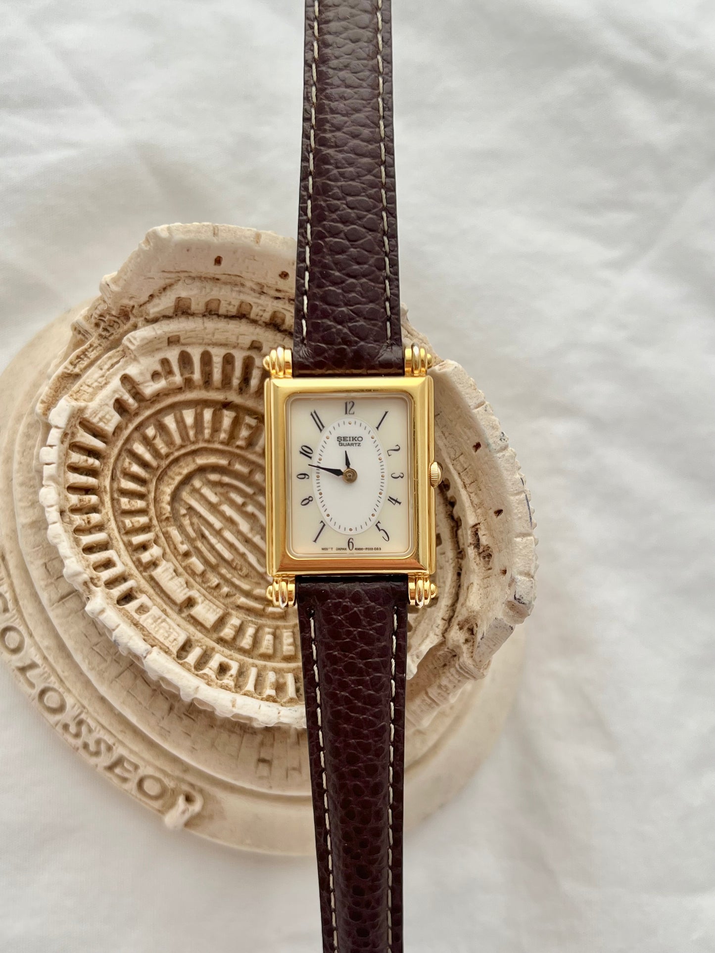 Seiko Gold Rectangular Roman Dial Women’s Watch
