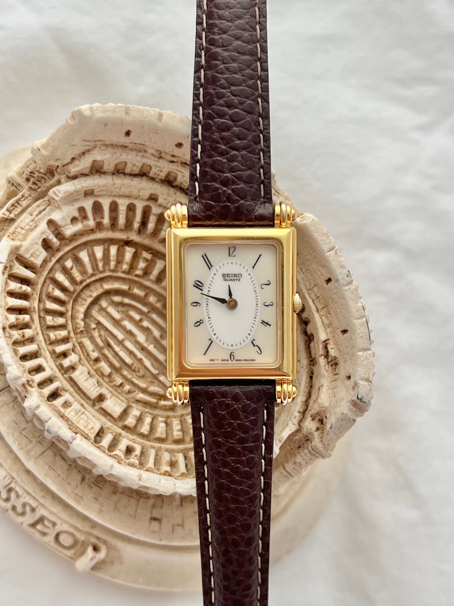 Seiko Gold Rectangular Roman Dial Women’s Watch