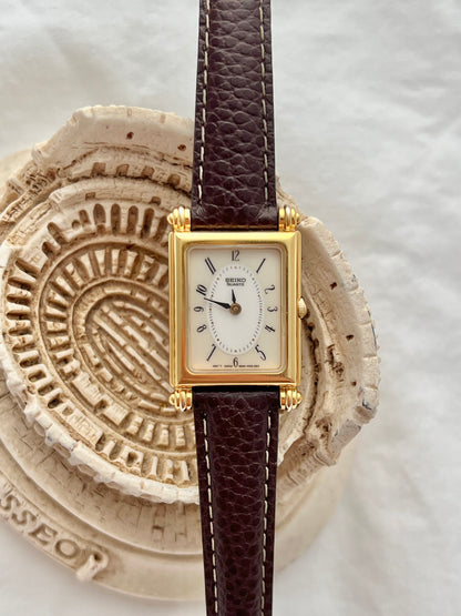 Seiko Gold Rectangular Roman Dial Women’s Watch