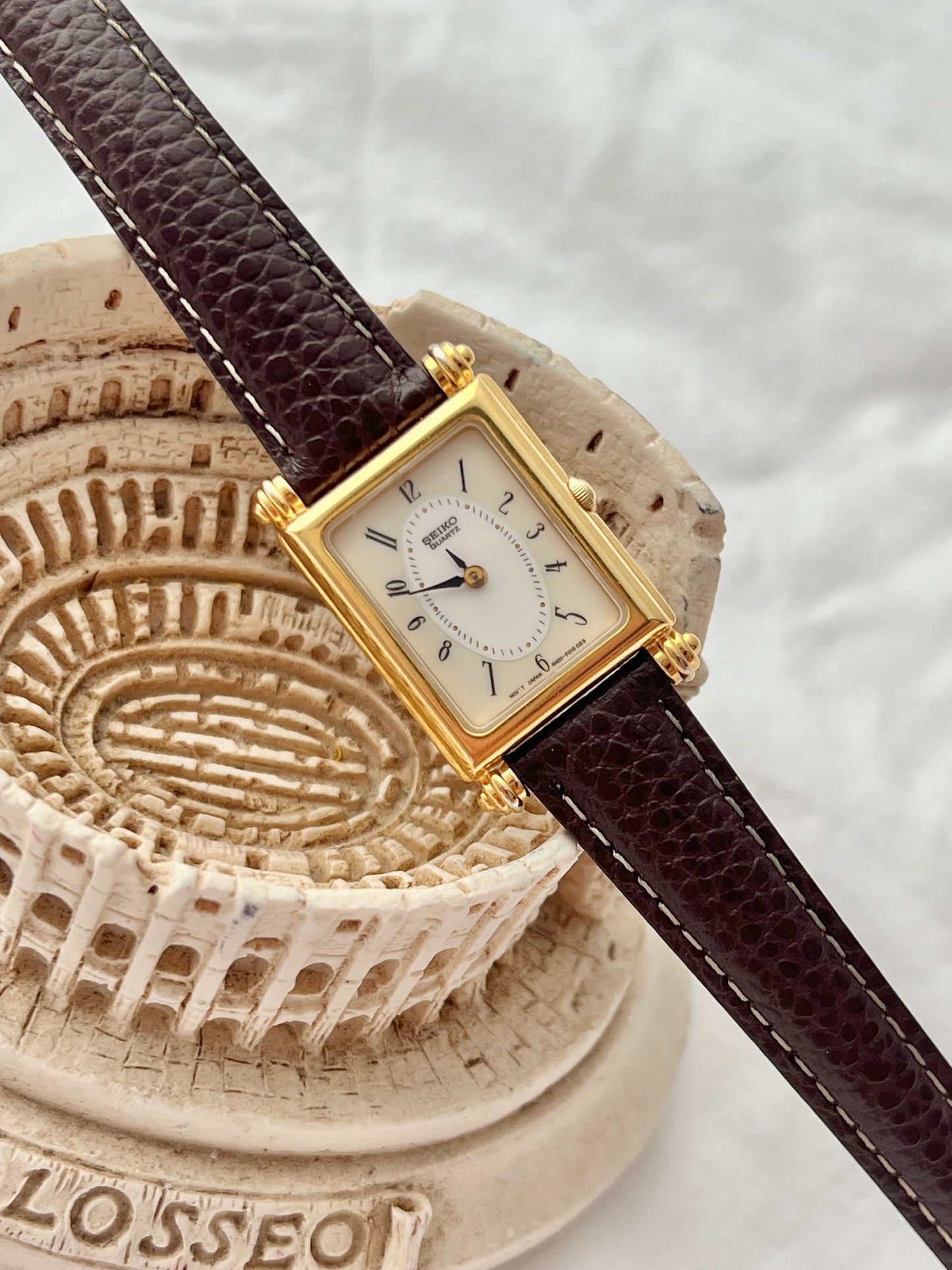 Seiko Gold Rectangular Roman Dial Women’s Watch