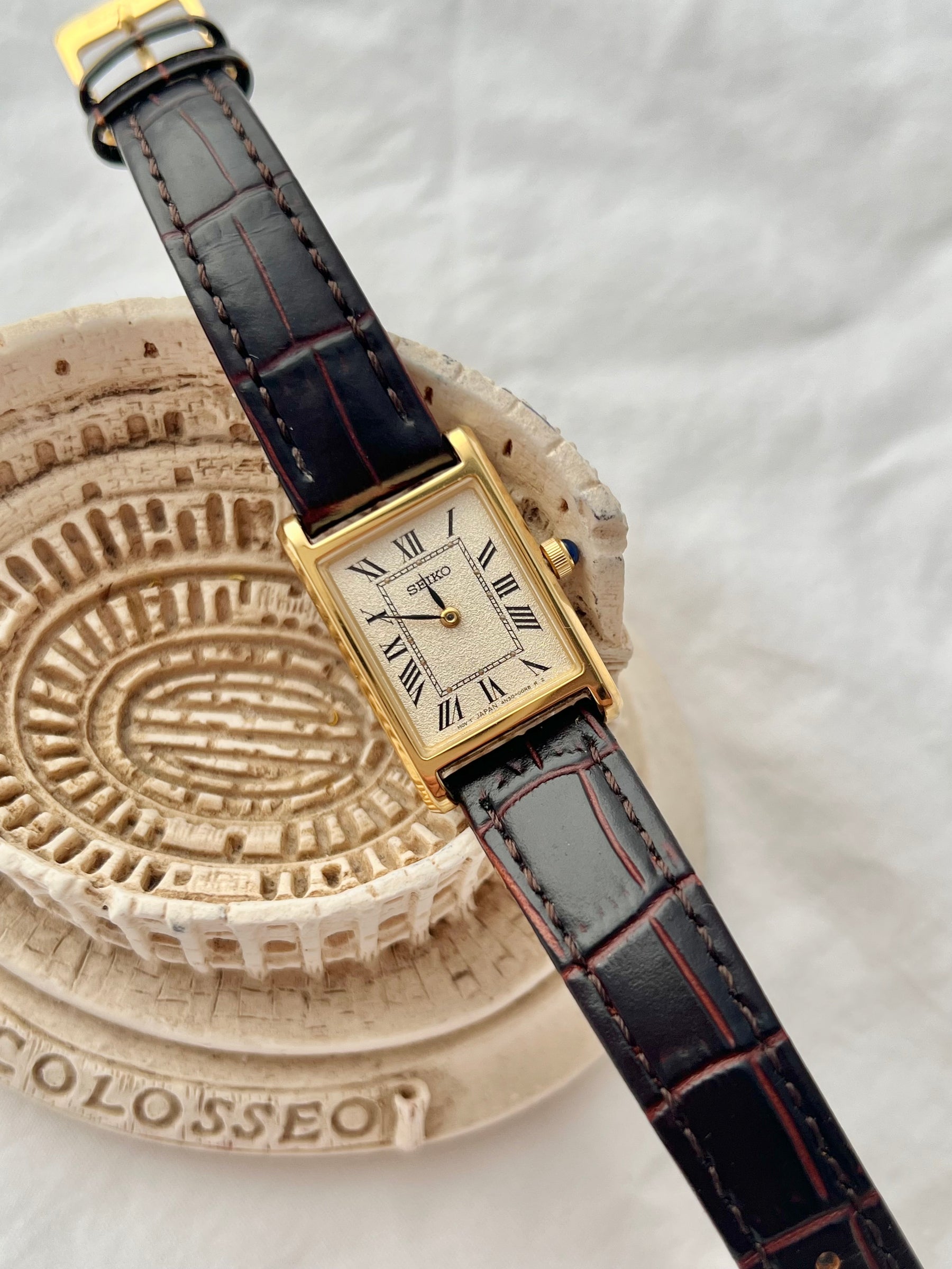 Seiko x Nano Universe champagne dial women’s watch with black Roman numerals