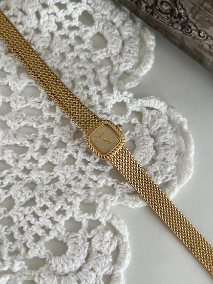 Seiko Mini Rope Bezel Cushioned Women's Watch in Gold Tone