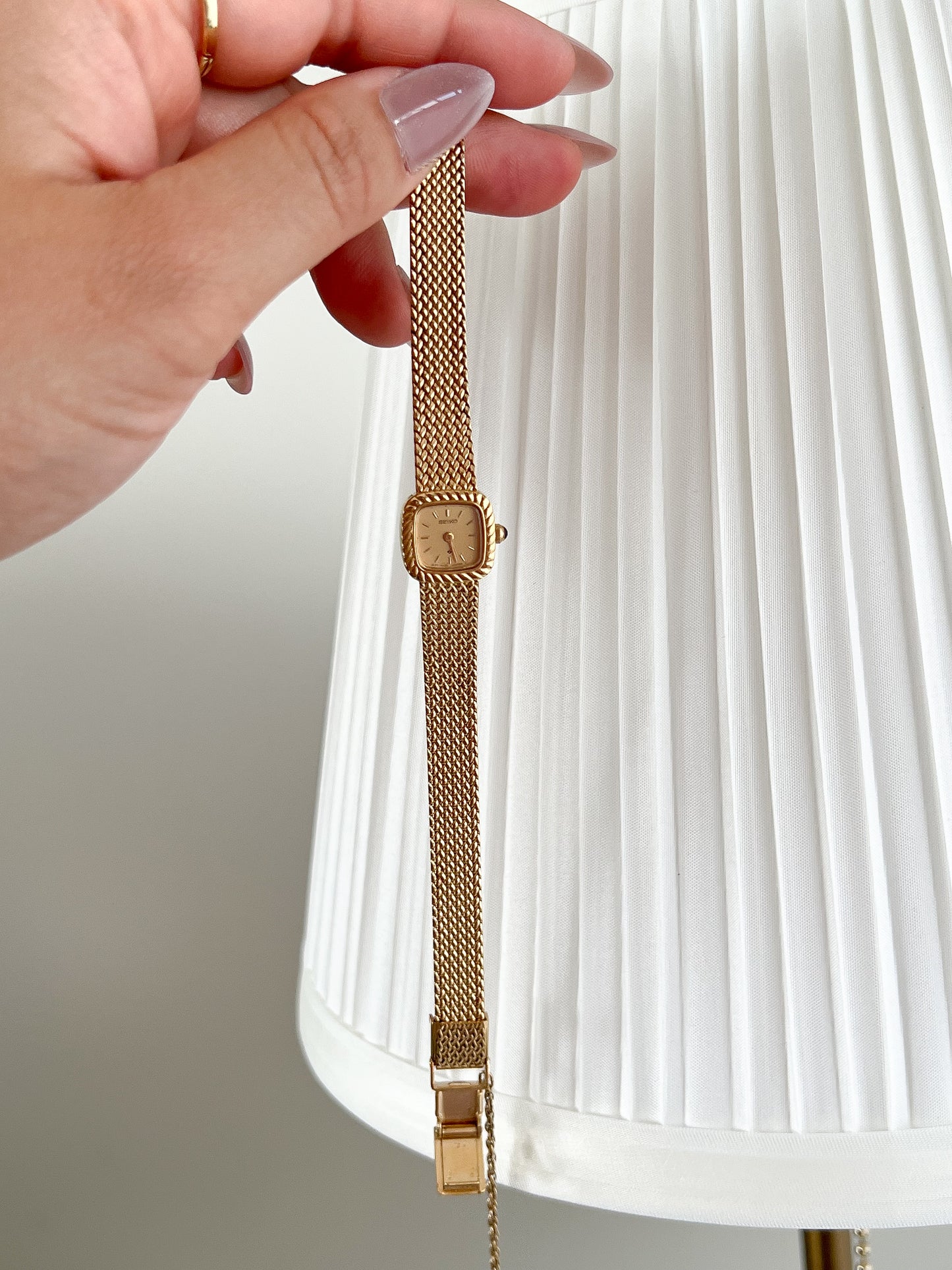 Seiko Mini Rope Bezel Cushioned Women's Watch in Gold Tone