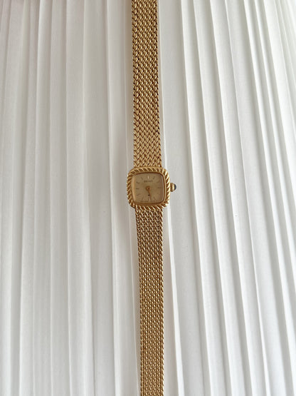 Seiko Mini Rope Bezel Cushioned Women's Watch in Gold Tone