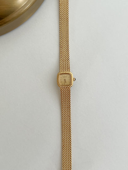Seiko Mini Rope Bezel Cushioned Women's Watch in Gold Tone