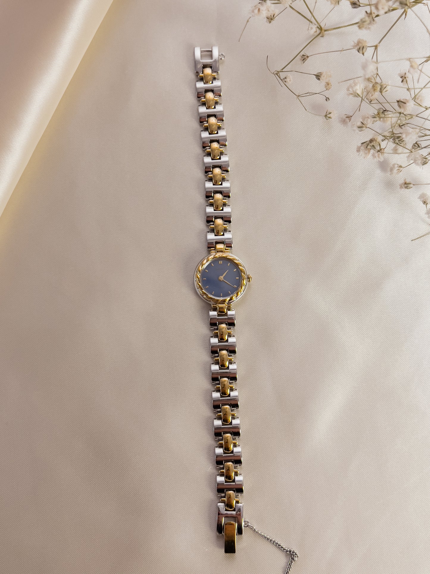 Seiko Tisse Two Tone Women's Watch with Rope Bezel and RARE Ash Blue Dial