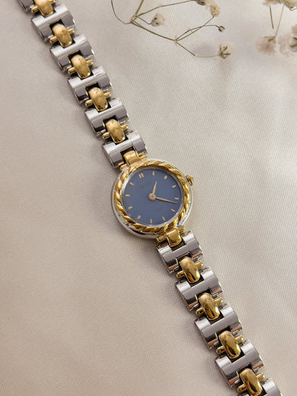 Seiko Tisse Two Tone Women's Watch with Rope Bezel and RARE Ash Blue Dial