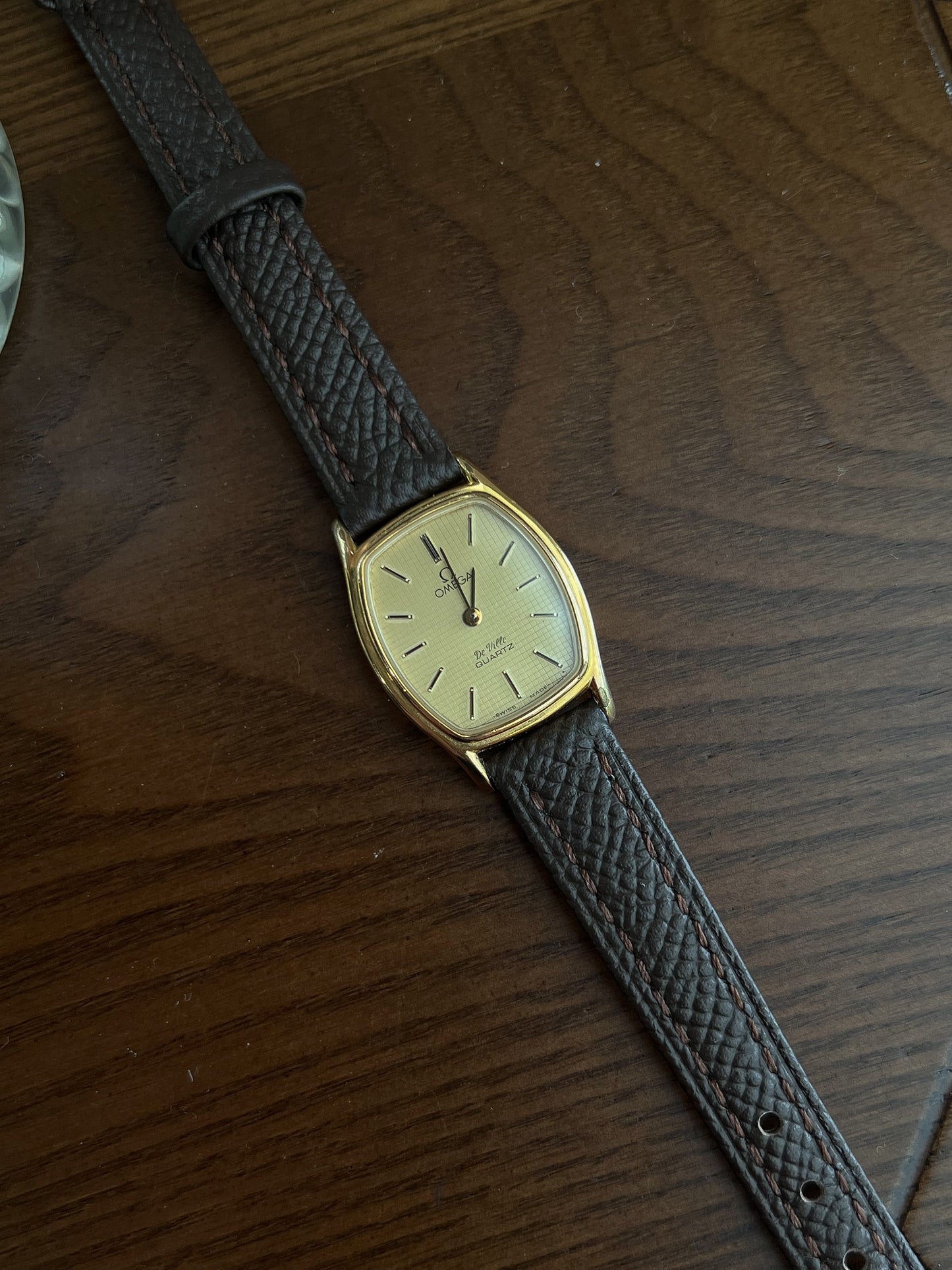 Omega De Ville Tonneau Grid Dial Womens Watch