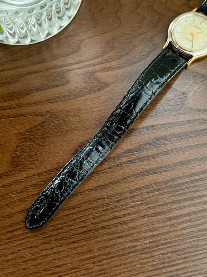 Seiko Exceline Two Tone Round Women's Watch with Patterned Dial