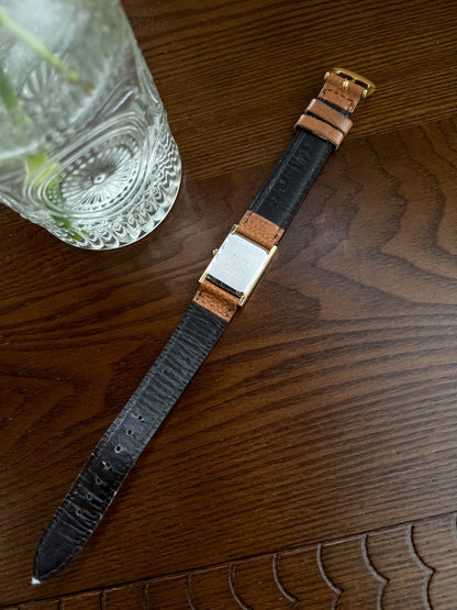 Seiko Exceline Rectangular Dress Watch with Clipped Corners
