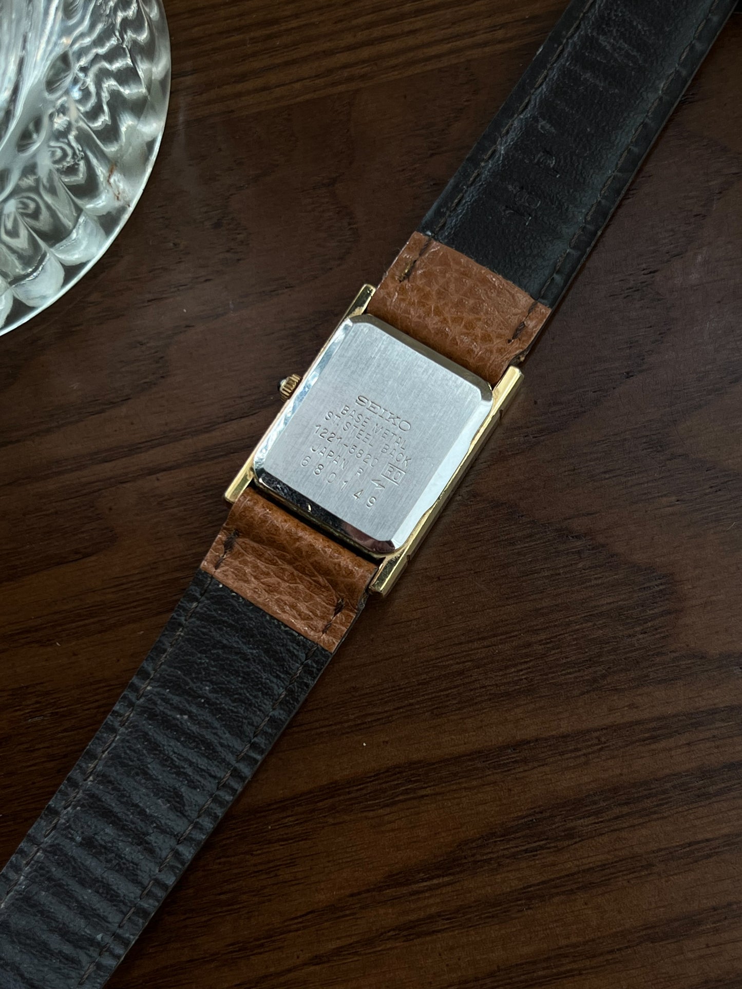 Seiko Exceline Rectangular Dress Watch with Clipped Corners