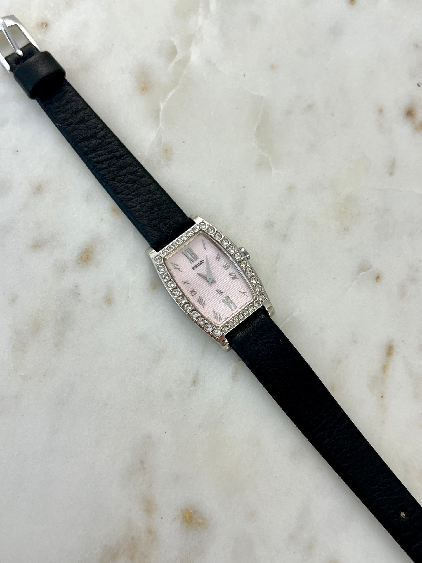 Seiko Lukia Tonneau Women's Watch with Diamond Set Bezel