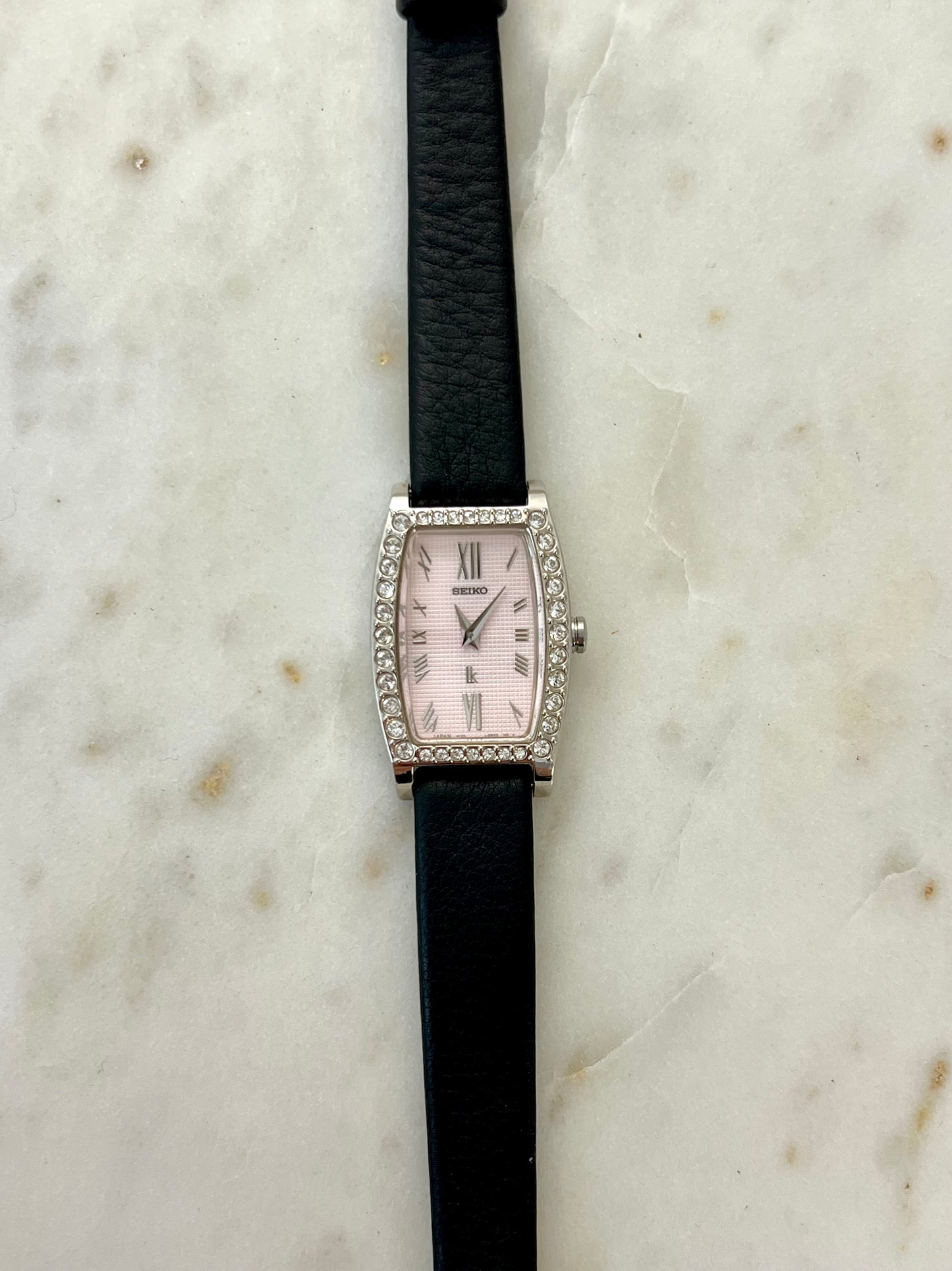 Seiko Lukia Tonneau Women's Watch with Diamond Set Bezel