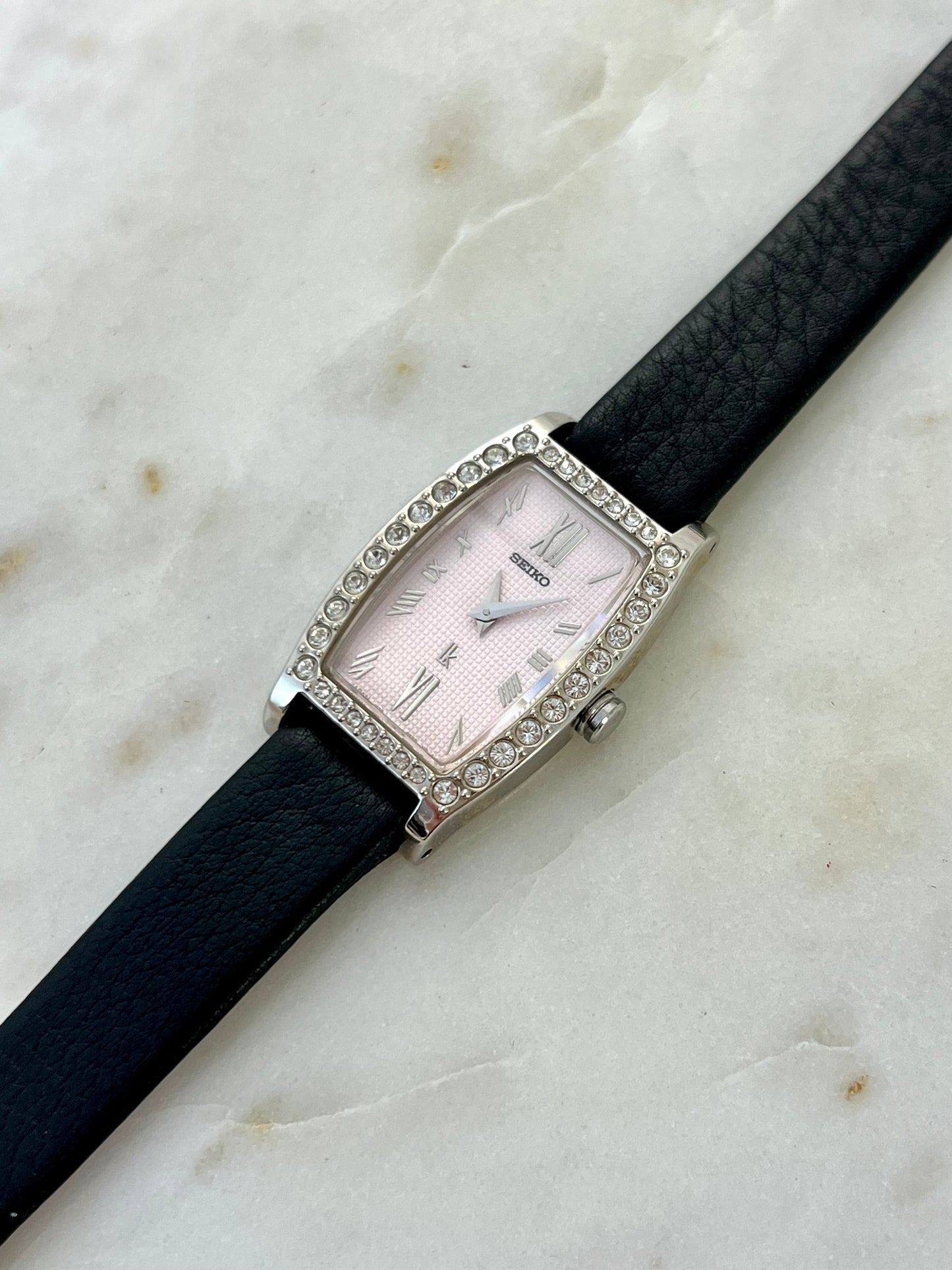 Seiko Lukia Tonneau Women's Watch with Diamond Set Bezel