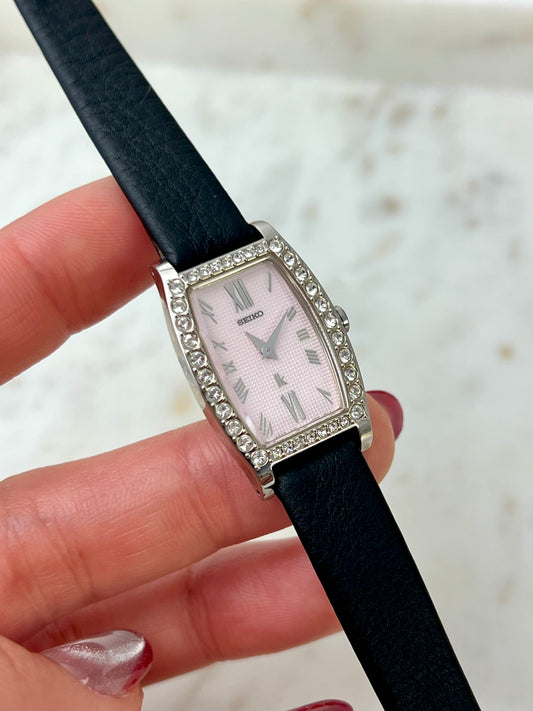 Seiko Lukia Tonneau Women's Watch with Diamond Set Bezel