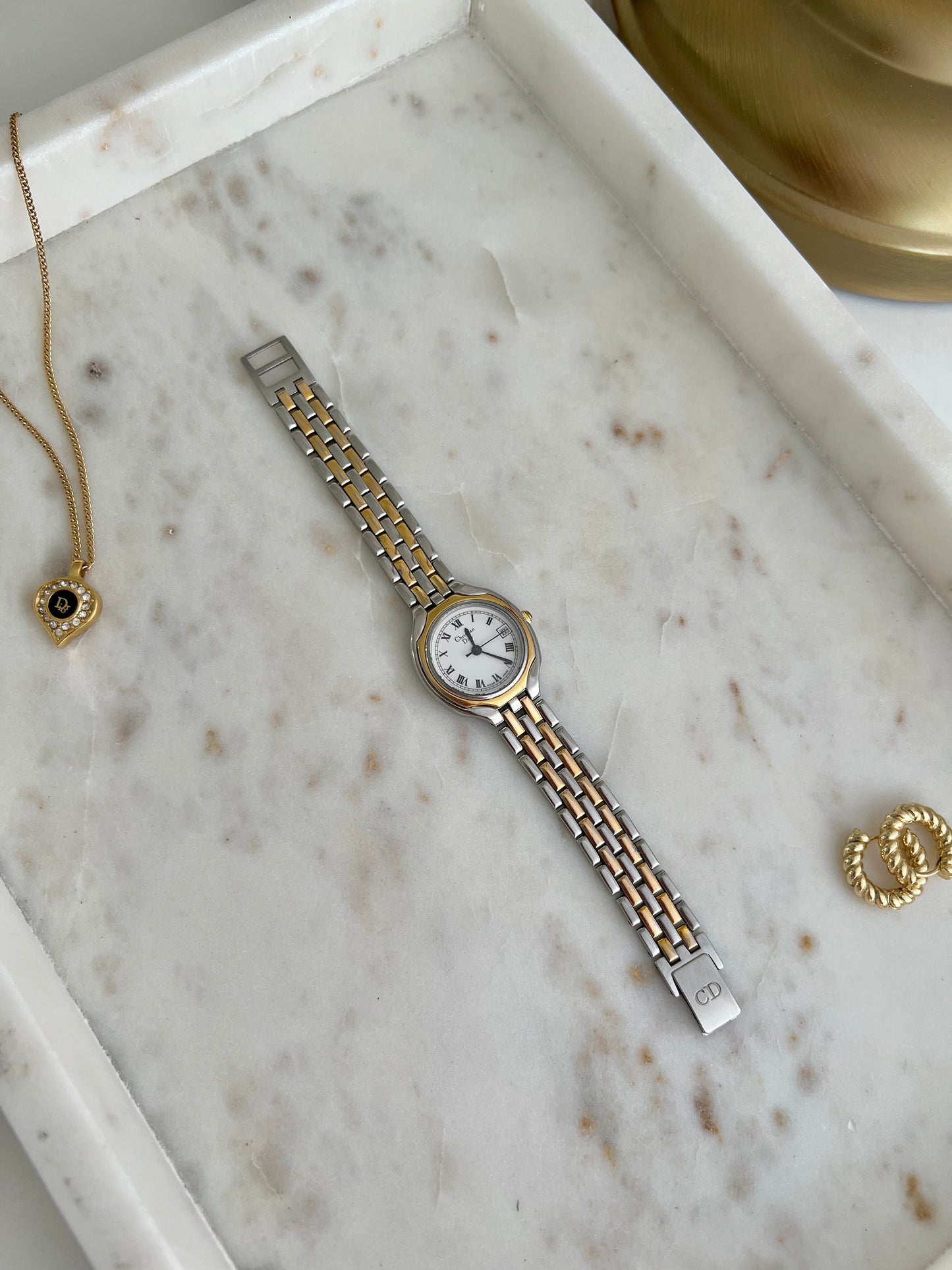 Christian Dior Round Roman Dial Two Tone Womens Watch