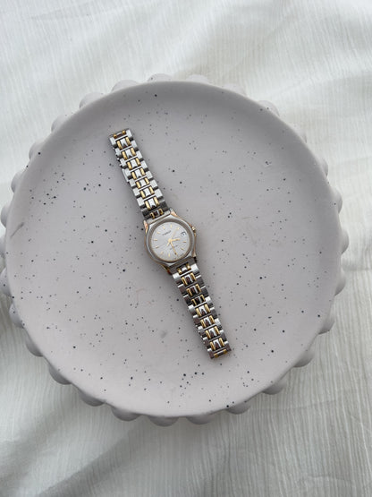 Tissot Seastar Ladies’ Two-Tone Watch with Textured Silver Dial