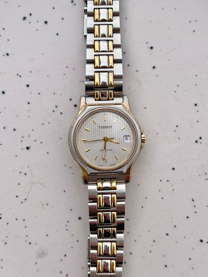 Tissot Seastar Ladies’ Two-Tone Watch with Textured Silver Dial