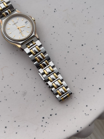 Tissot Seastar Ladies’ Two-Tone Watch with Textured Silver Dial