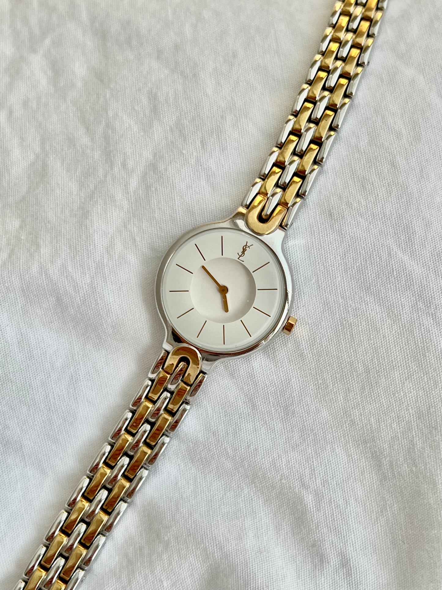 Yves Saint Laurent White Medallion Dial Women’s Watch