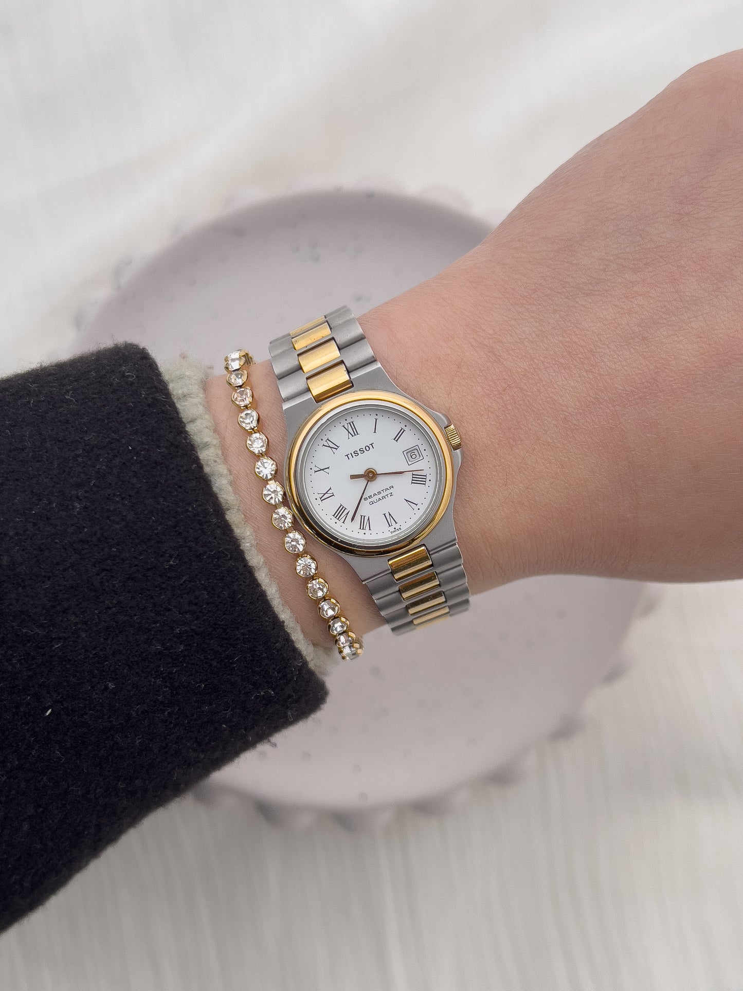Tissot Seastar Two-Tone Ladies’ Quartz Watch with Roman Numerals