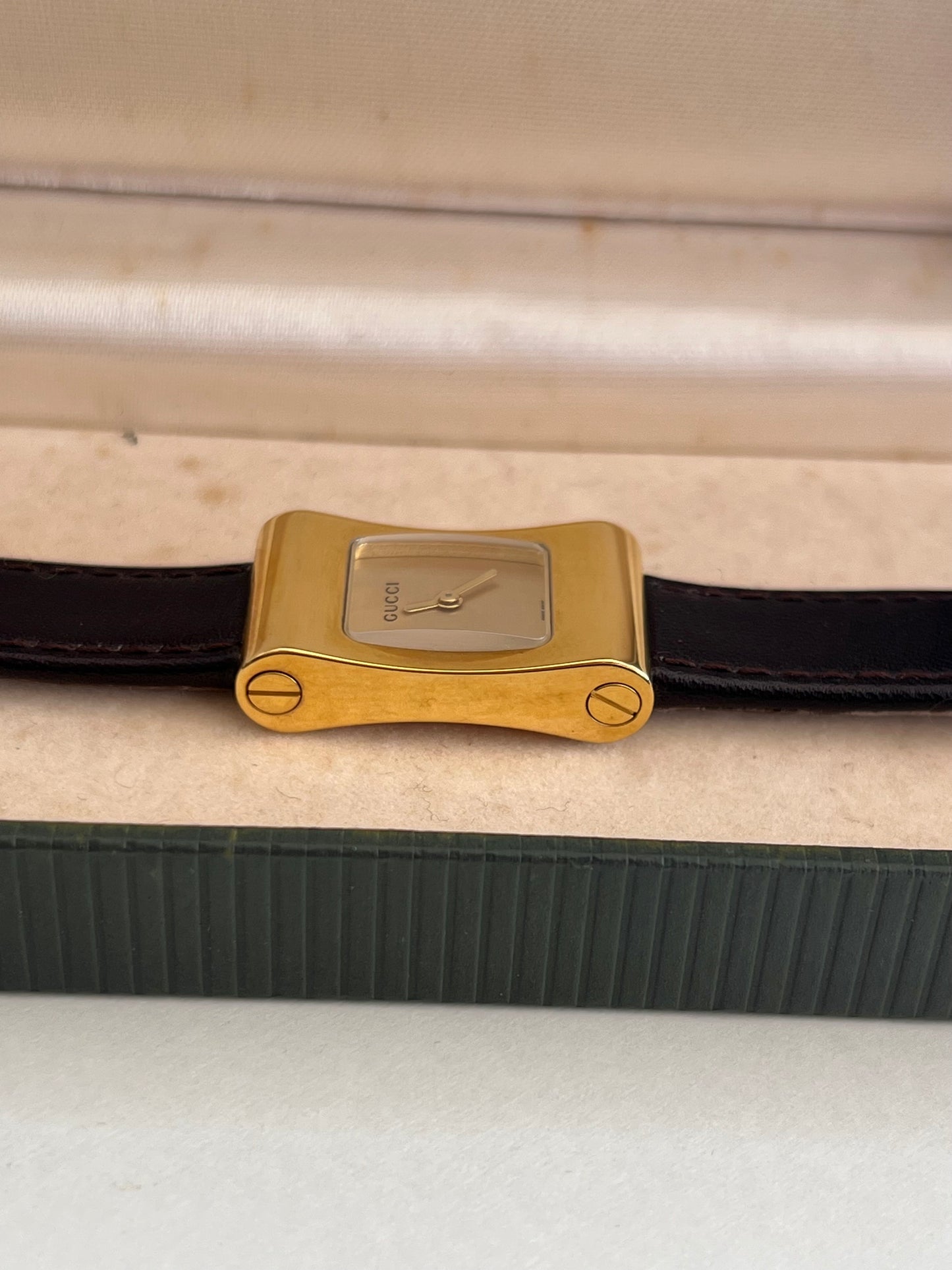 Gucci Gold Scroll Case Women's Watch