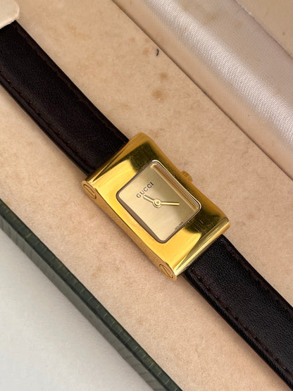 Gucci Gold Scroll Case Women's Watch