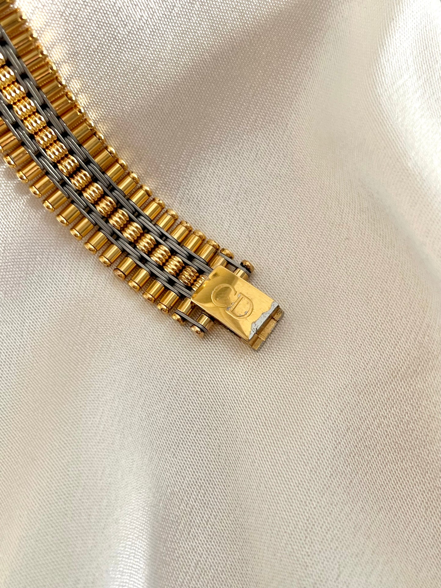 Christian Dior Two Tone Bracelet Women’s Watch 18k Gold Electroplated