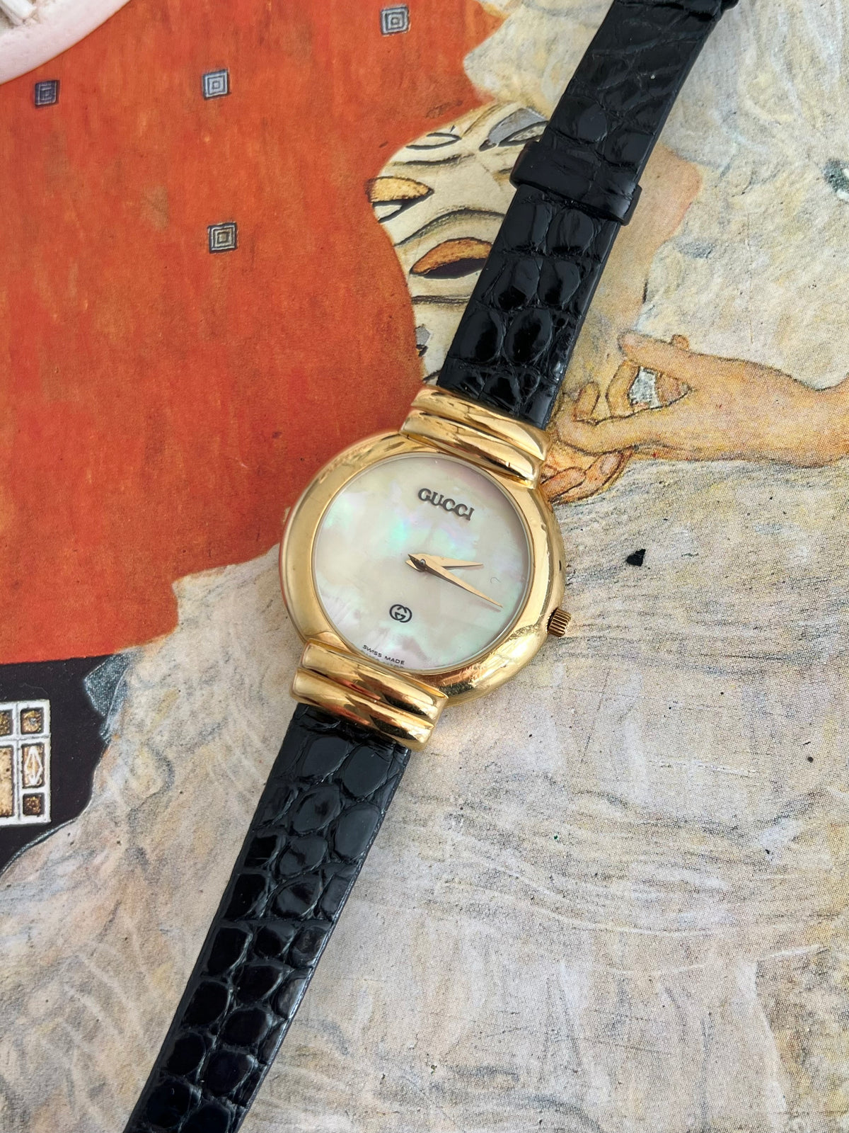 Gucci Mother of Pearl Dial Gold Tone Women’s Watch