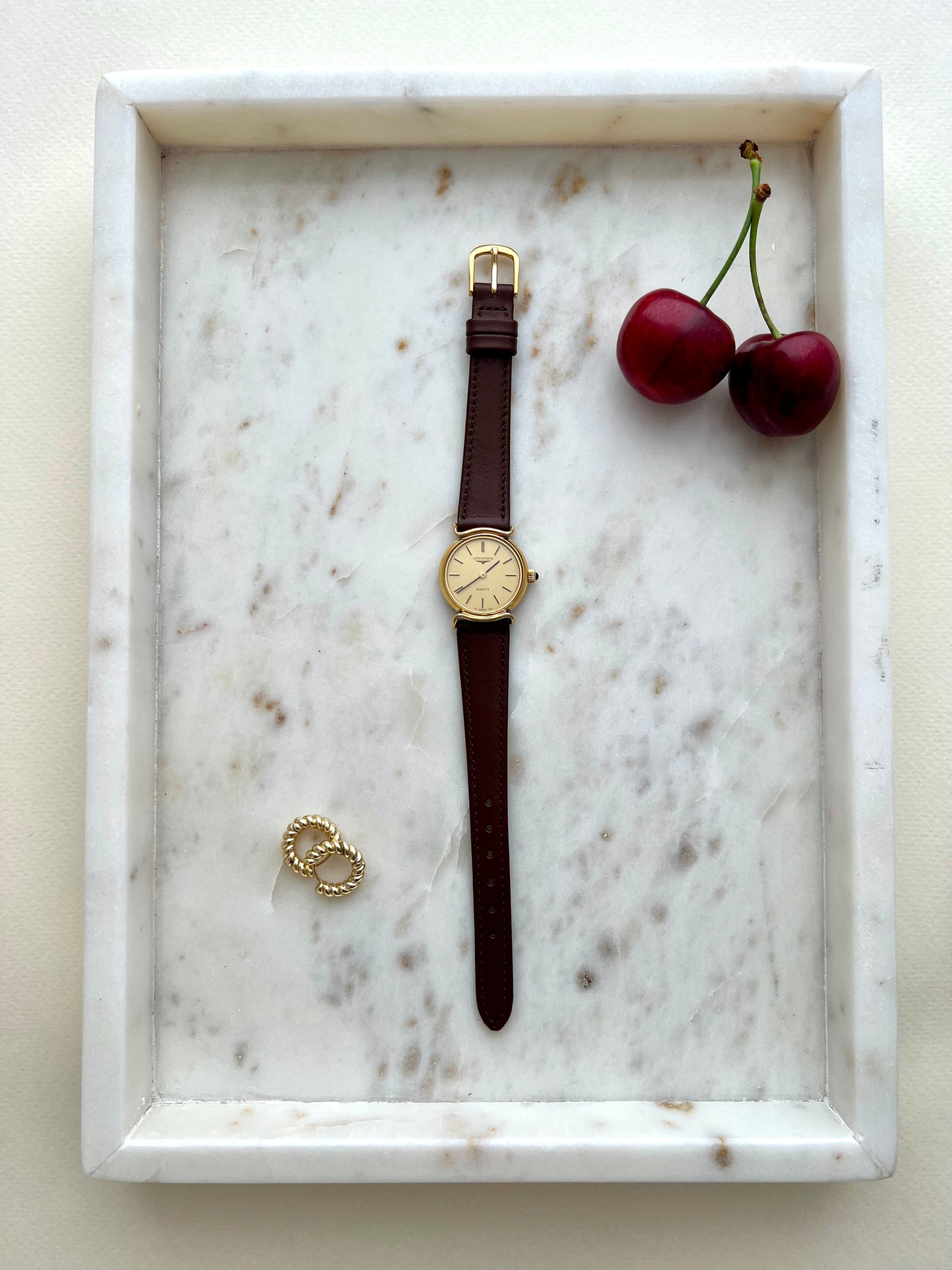 Longines Gold Tone Round Curved Lugs Womens Watch