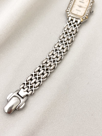 Seiko Exceline Diamond Ladies’ Watch – Mother of Pearl Dial & Textured Bracelet
