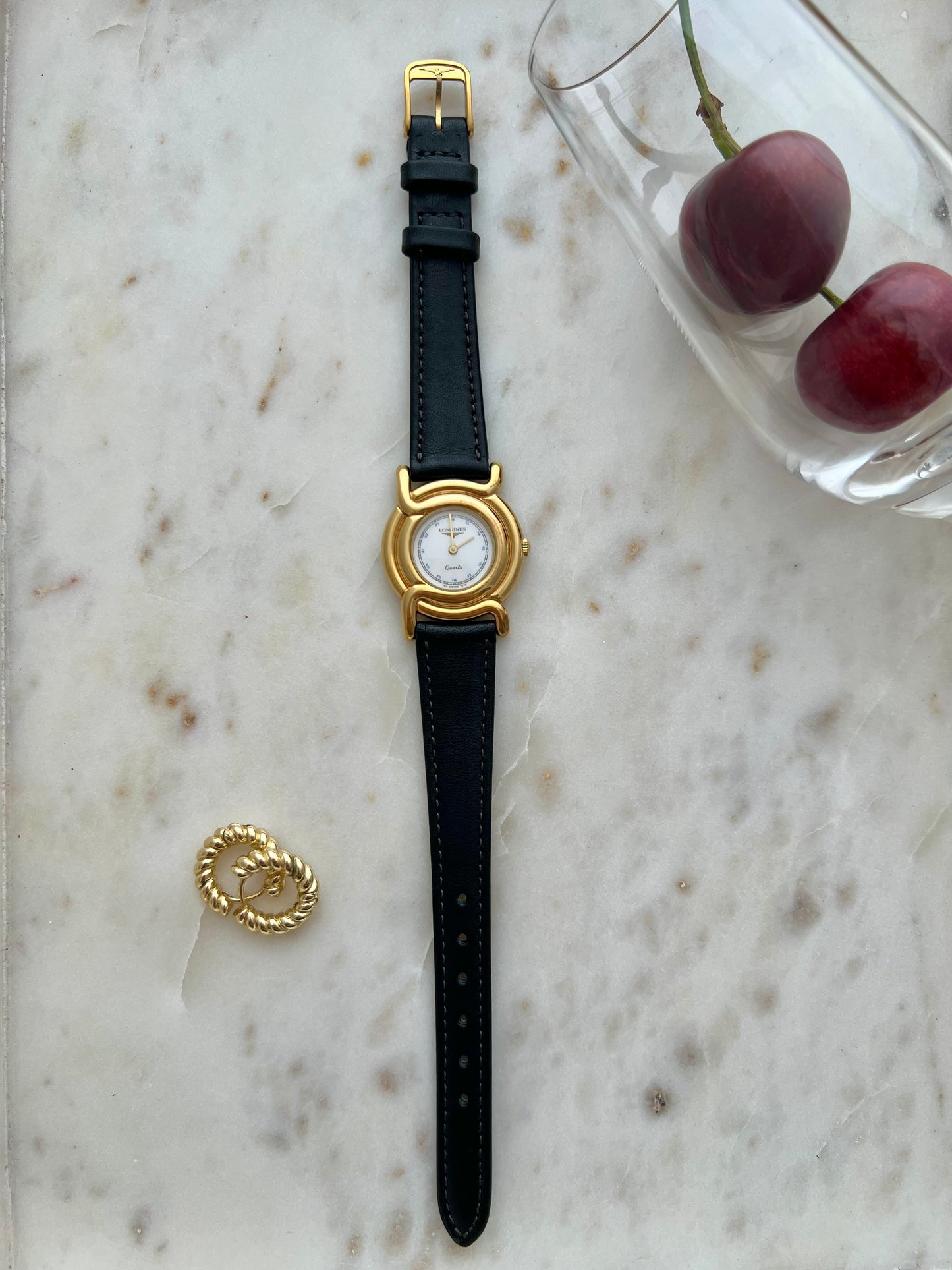 Longines Sculptural Gold Toned Round Women's Watch