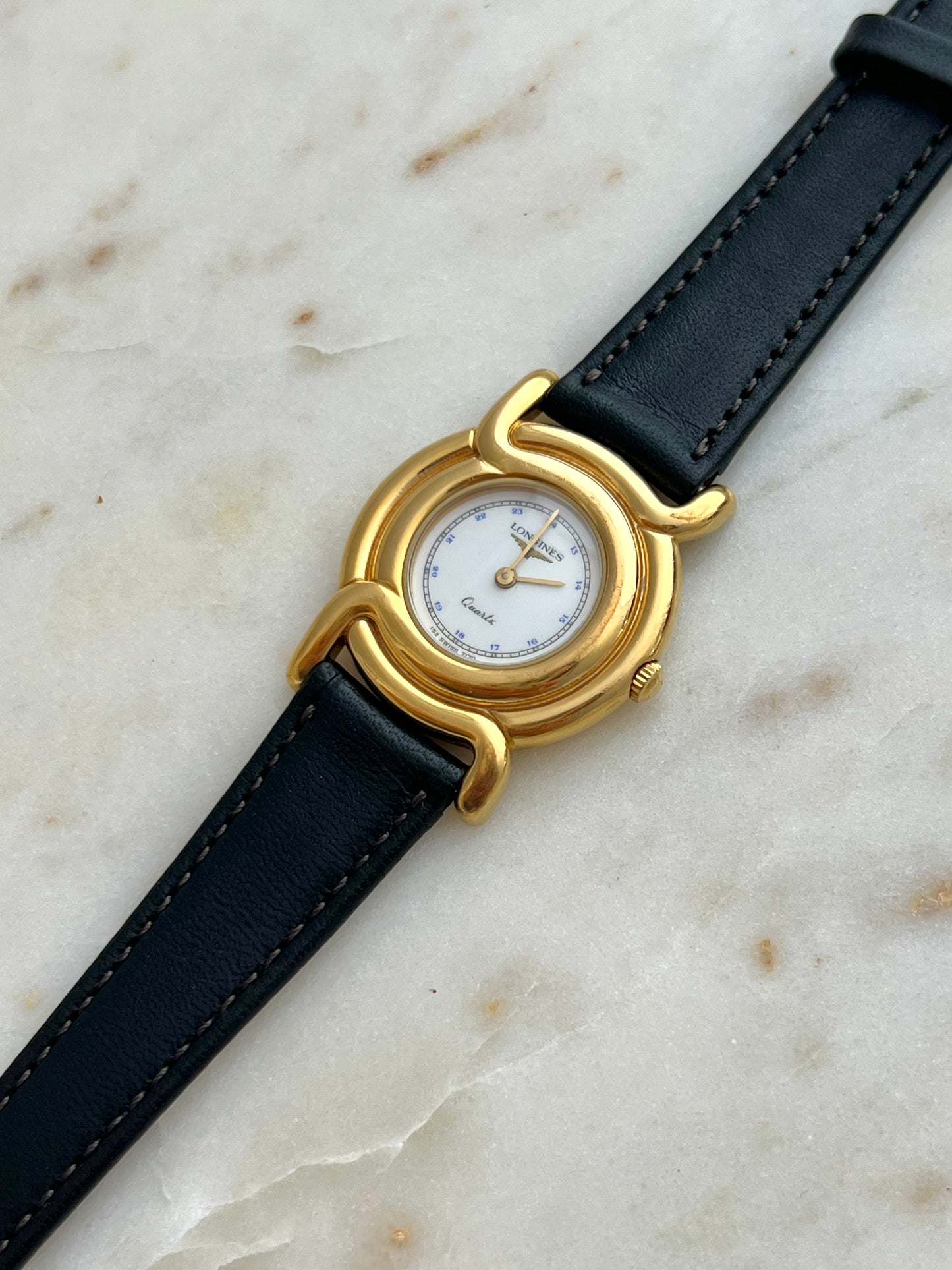 Longines Sculptural Gold Toned Round Women's Watch