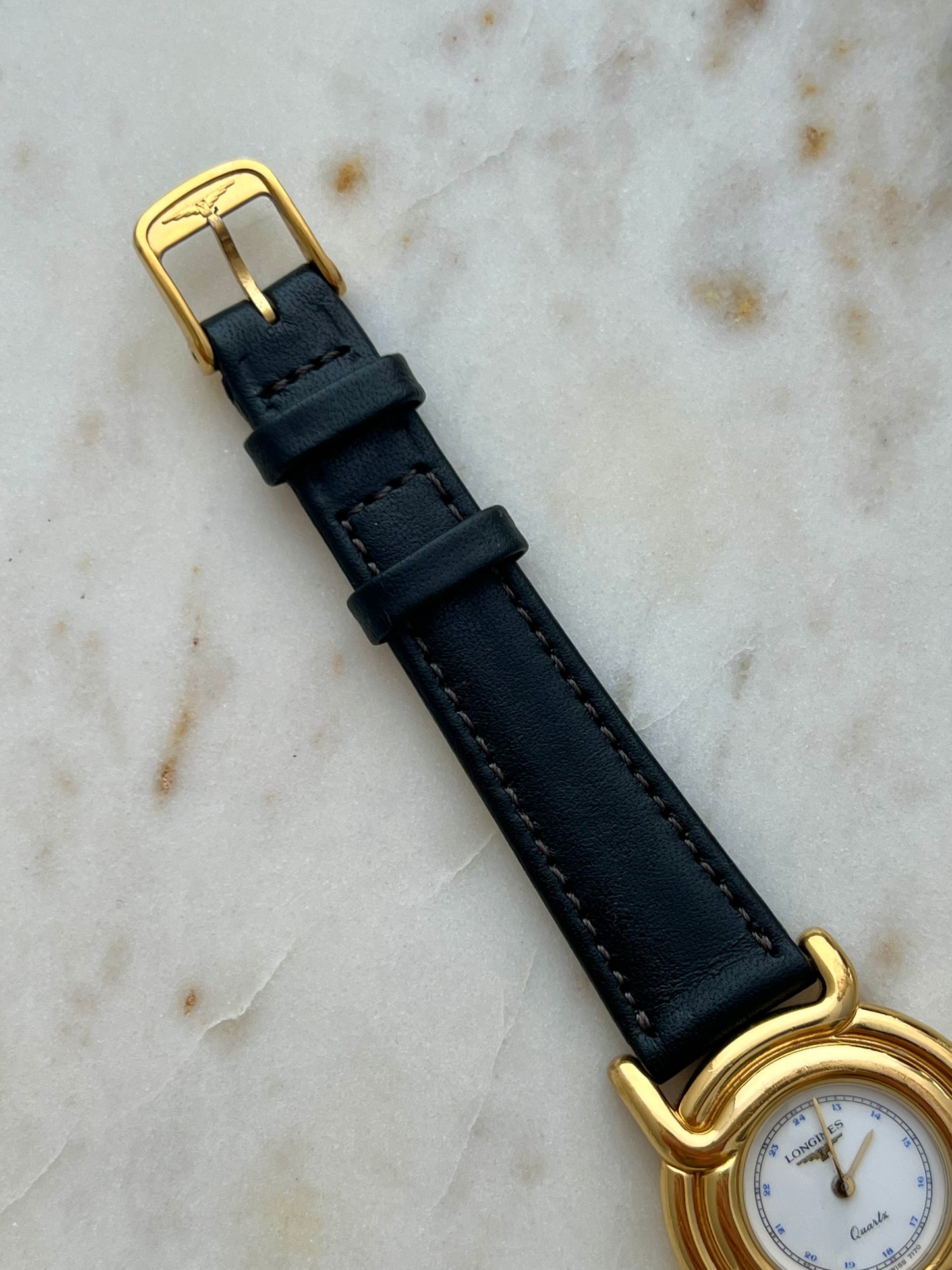 Longines Sculptural Gold Toned Round Women's Watch